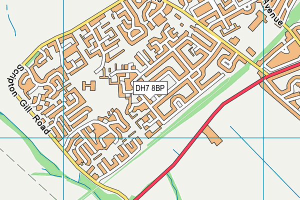 DH7 8BP map - OS VectorMap District (Ordnance Survey) DH7 8BP map - OS VectorMap District (Ordnance Survey)