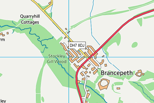 DH7 8DJ map - OS VectorMap District (Ordnance Survey) DH7 8DJ map - OS VectorMap District (Ordnance Survey)