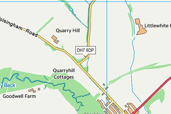 DH7 8DP map - OS VectorMap District (Ordnance Survey) DH7 8DP map - OS VectorMap District (Ordnance Survey)