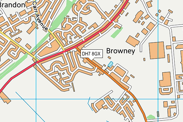 DH7 8GX map - OS VectorMap District (Ordnance Survey) DH7 8GX map - OS VectorMap District (Ordnance Survey)