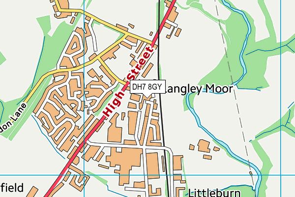 DH7 8GY map - OS VectorMap District (Ordnance Survey) DH7 8GY map - OS VectorMap District (Ordnance Survey)