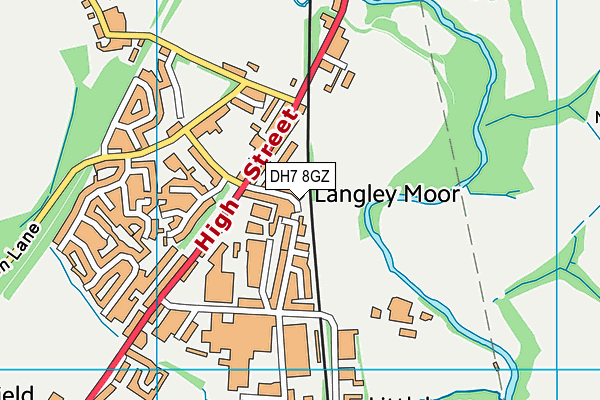 DH7 8GZ map - OS VectorMap District (Ordnance Survey) DH7 8GZ map - OS VectorMap District (Ordnance Survey)