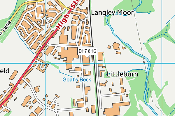 DH7 8HG map - OS VectorMap District (Ordnance Survey) DH7 8HG map - OS VectorMap District (Ordnance Survey)