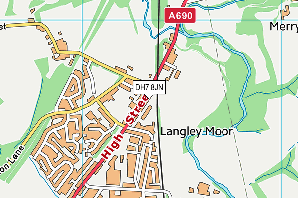 DH7 8JN map - OS VectorMap District (Ordnance Survey) DH7 8JN map - OS VectorMap District (Ordnance Survey)