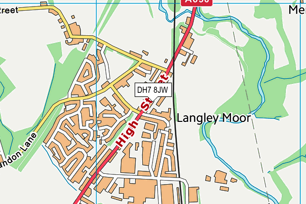 DH7 8JW map - OS VectorMap District (Ordnance Survey) DH7 8JW map - OS VectorMap District (Ordnance Survey)