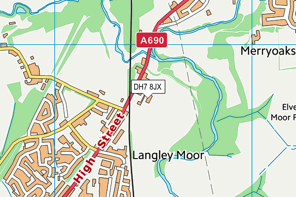 DH7 8JX map - OS VectorMap District (Ordnance Survey) DH7 8JX map - OS VectorMap District (Ordnance Survey)
