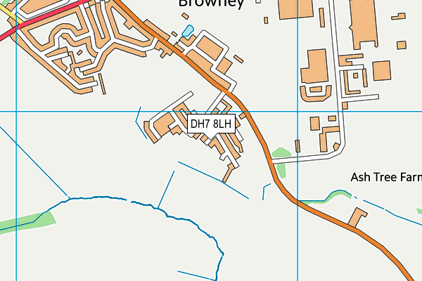 DH7 8LH map - OS VectorMap District (Ordnance Survey) DH7 8LH map - OS VectorMap District (Ordnance Survey)