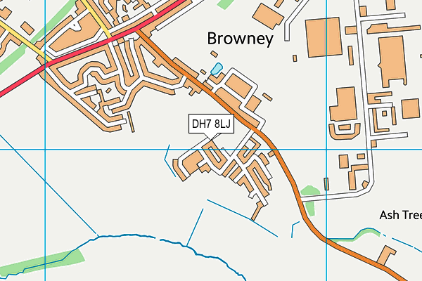 DH7 8LJ map - OS VectorMap District (Ordnance Survey)