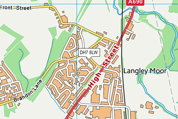 DH7 8LW map - OS VectorMap District (Ordnance Survey) DH7 8LW map - OS VectorMap District (Ordnance Survey)