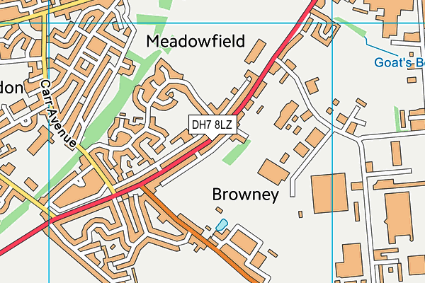 DH7 8LZ map - OS VectorMap District (Ordnance Survey) DH7 8LZ map - OS VectorMap District (Ordnance Survey)