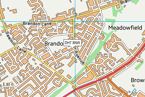 DH7 8NW map - OS VectorMap District (Ordnance Survey) DH7 8NW map - OS VectorMap District (Ordnance Survey)