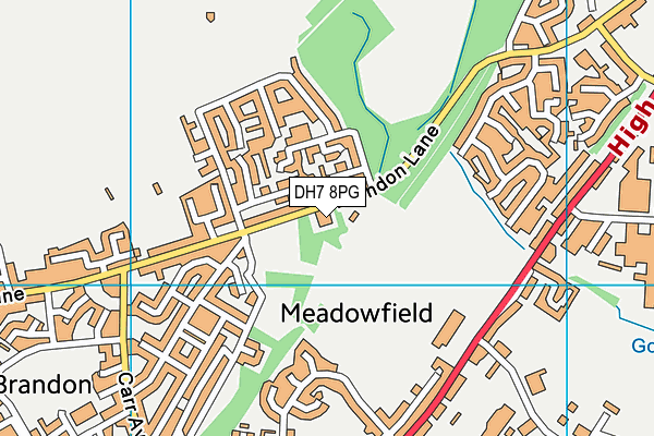 DH7 8PG map - OS VectorMap District (Ordnance Survey) DH7 8PG map - OS VectorMap District (Ordnance Survey)