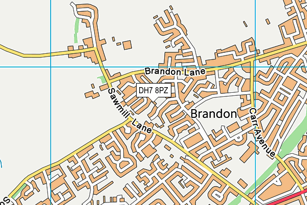 DH7 8PZ map - OS VectorMap District (Ordnance Survey) DH7 8PZ map - OS VectorMap District (Ordnance Survey)