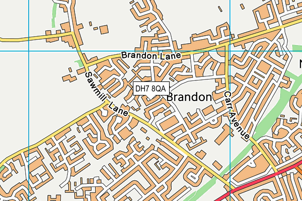 DH7 8QA map - OS VectorMap District (Ordnance Survey) DH7 8QA map - OS VectorMap District (Ordnance Survey)