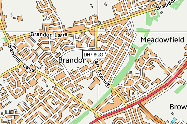 DH7 8QG map - OS VectorMap District (Ordnance Survey) DH7 8QG map - OS VectorMap District (Ordnance Survey)