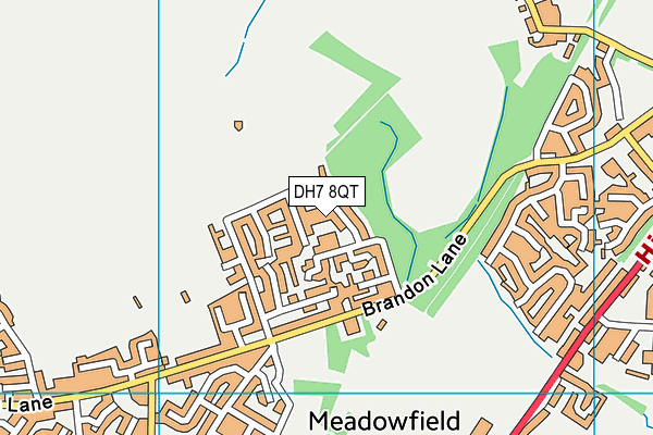 DH7 8QT map - OS VectorMap District (Ordnance Survey) DH7 8QT map - OS VectorMap District (Ordnance Survey)