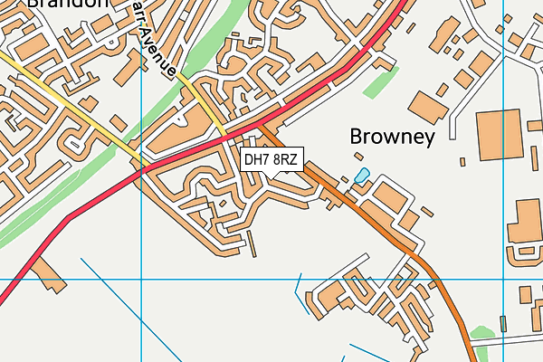 DH7 8RZ map - OS VectorMap District (Ordnance Survey) DH7 8RZ map - OS VectorMap District (Ordnance Survey)