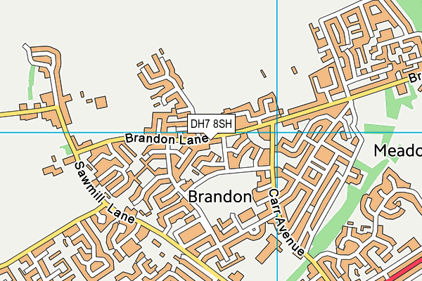 DH7 8SH map - OS VectorMap District (Ordnance Survey) DH7 8SH map - OS VectorMap District (Ordnance Survey)