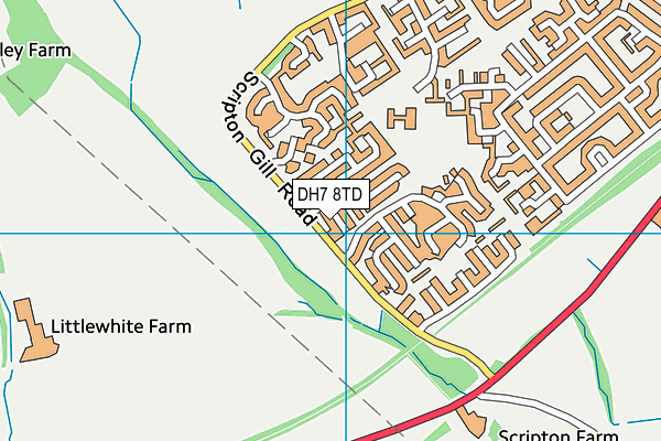 DH7 8TD map - OS VectorMap District (Ordnance Survey) DH7 8TD map - OS VectorMap District (Ordnance Survey)