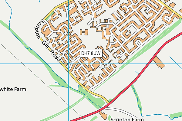 DH7 8UW map - OS VectorMap District (Ordnance Survey) DH7 8UW map - OS VectorMap District (Ordnance Survey)