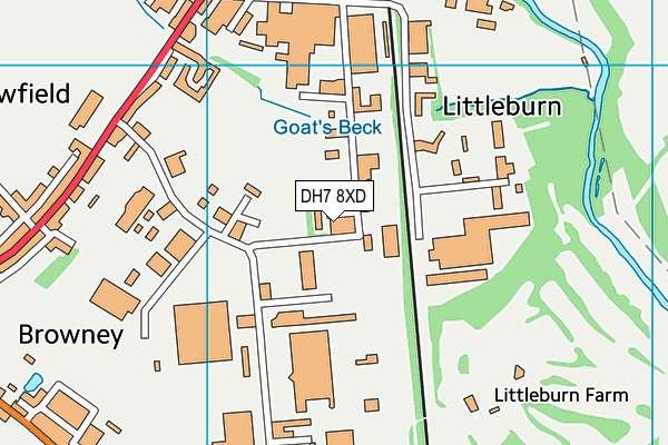 DH7 8XD map - OS VectorMap District (Ordnance Survey) DH7 8XD map - OS VectorMap District (Ordnance Survey)
