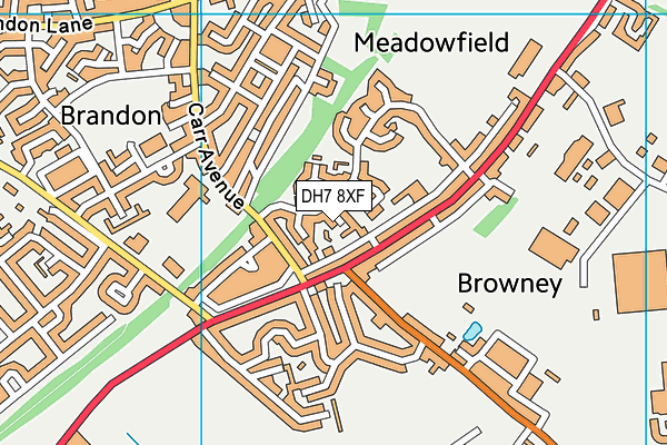 DH7 8XF map - OS VectorMap District (Ordnance Survey)