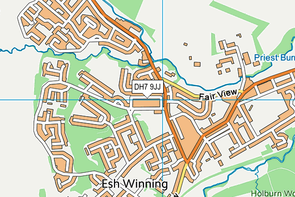 DH7 9JJ map - OS VectorMap District (Ordnance Survey) DH7 9JJ map - OS VectorMap District (Ordnance Survey)