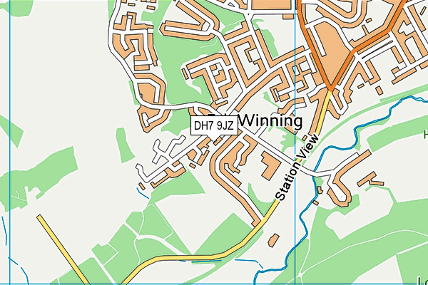 DH7 9JZ map - OS VectorMap District (Ordnance Survey)