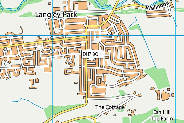 DH7 9QH map - OS VectorMap District (Ordnance Survey) DH7 9QH map - OS VectorMap District (Ordnance Survey)