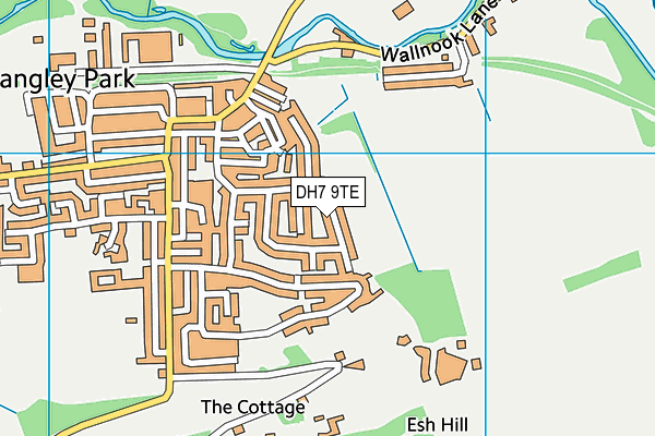 DH7 9TE map - OS VectorMap District (Ordnance Survey) DH7 9TE map - OS VectorMap District (Ordnance Survey)