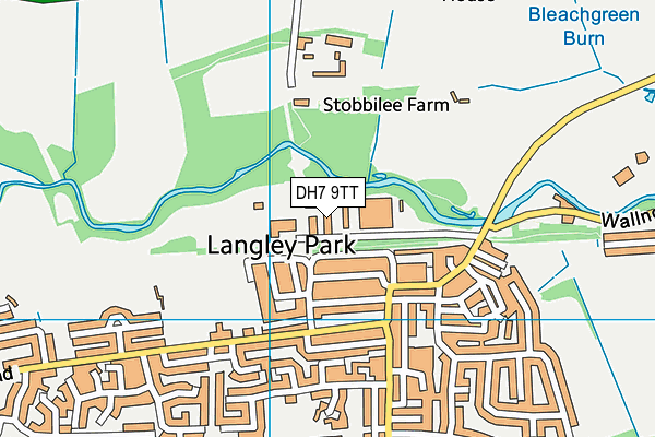 DH7 9TT map - OS VectorMap District (Ordnance Survey) DH7 9TT map - OS VectorMap District (Ordnance Survey)