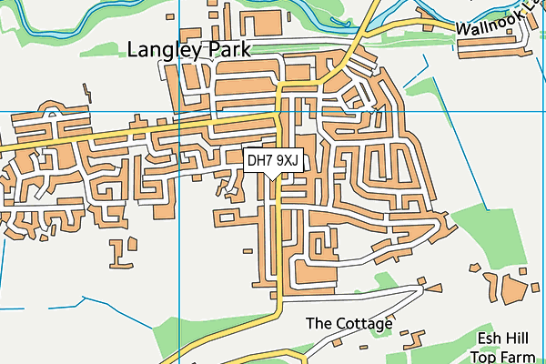 DH7 9XJ map - OS VectorMap District (Ordnance Survey) DH7 9XJ map - OS VectorMap District (Ordnance Survey)