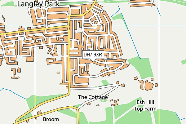 DH7 9XR map - OS VectorMap District (Ordnance Survey)