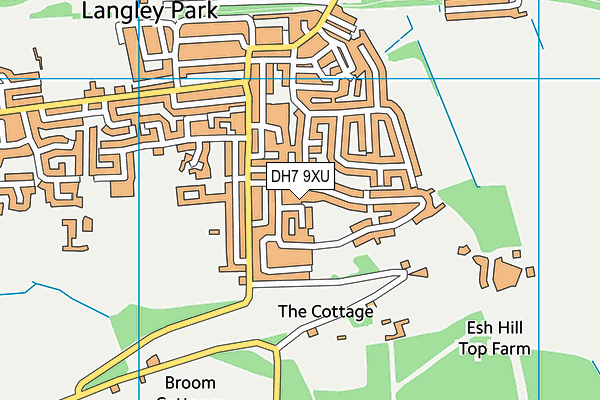 DH7 9XU map - OS VectorMap District (Ordnance Survey) DH7 9XU map - OS VectorMap District (Ordnance Survey)