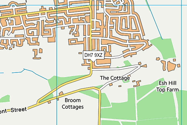 DH7 9XZ map - OS VectorMap District (Ordnance Survey)