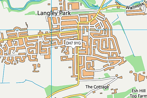 DH7 9YG map - OS VectorMap District (Ordnance Survey) DH7 9YG map - OS VectorMap District (Ordnance Survey)