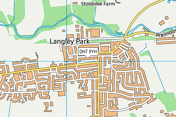 DH7 9YH map - OS VectorMap District (Ordnance Survey) DH7 9YH map - OS VectorMap District (Ordnance Survey)