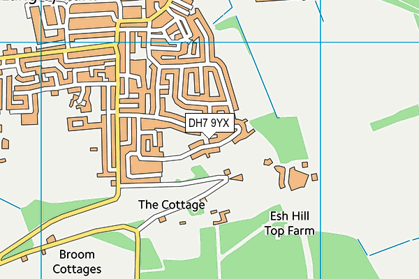 DH7 9YX map - OS VectorMap District (Ordnance Survey) DH7 9YX map - OS VectorMap District (Ordnance Survey)