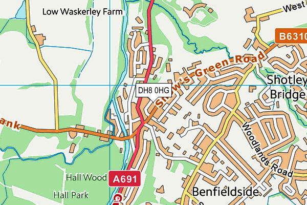 DH8 0HG map - OS VectorMap District (Ordnance Survey) DH8 0HG map - OS VectorMap District (Ordnance Survey)
