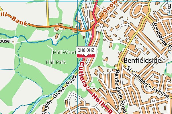 DH8 0HZ map - OS VectorMap District (Ordnance Survey)