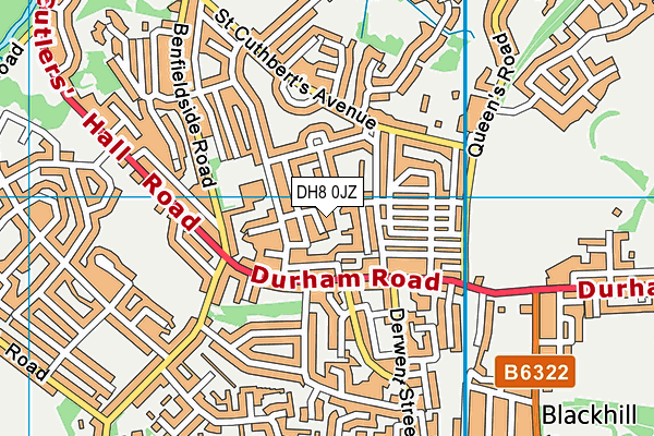 DH8 0JZ map - OS VectorMap District (Ordnance Survey) DH8 0JZ map - OS VectorMap District (Ordnance Survey)