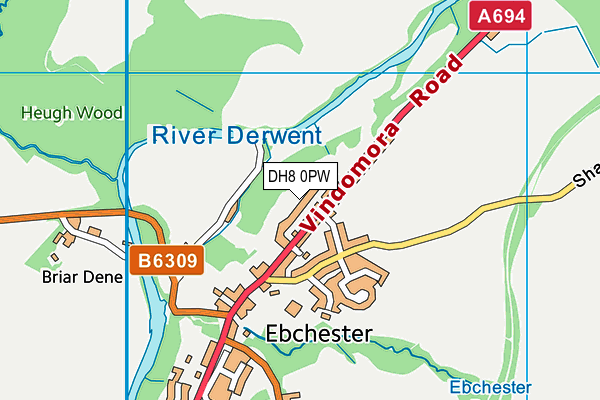 DH8 0PW map - OS VectorMap District (Ordnance Survey) DH8 0PW map - OS VectorMap District (Ordnance Survey)