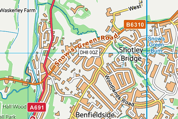 DH8 0QZ map - OS VectorMap District (Ordnance Survey) DH8 0QZ map - OS VectorMap District (Ordnance Survey)