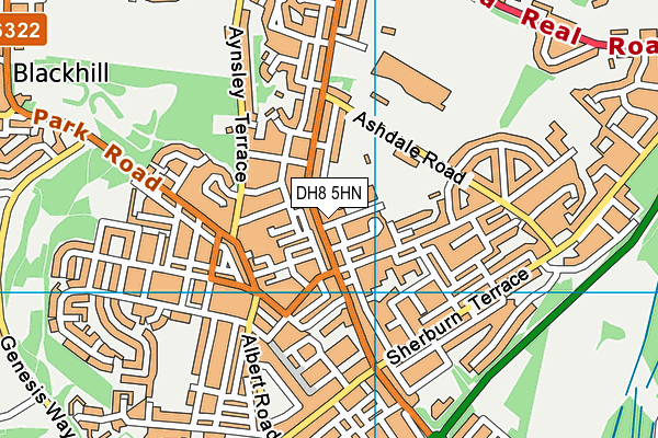 DH8 5HN map - OS VectorMap District (Ordnance Survey)