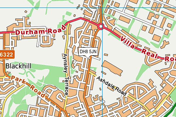 DH8 5JN map - OS VectorMap District (Ordnance Survey)