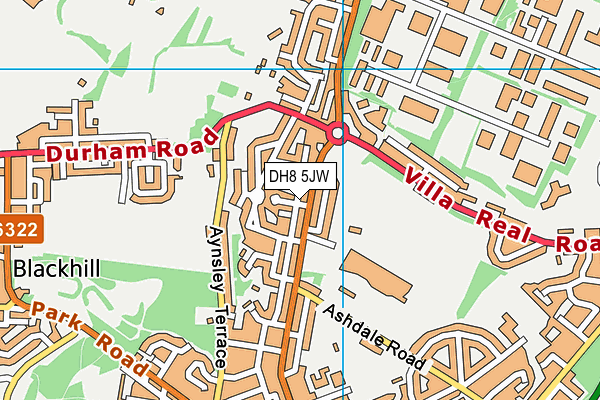 DH8 5JW map - OS VectorMap District (Ordnance Survey) DH8 5JW map - OS VectorMap District (Ordnance Survey)