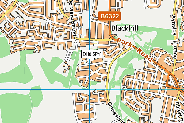 DH8 5PY map - OS VectorMap District (Ordnance Survey)