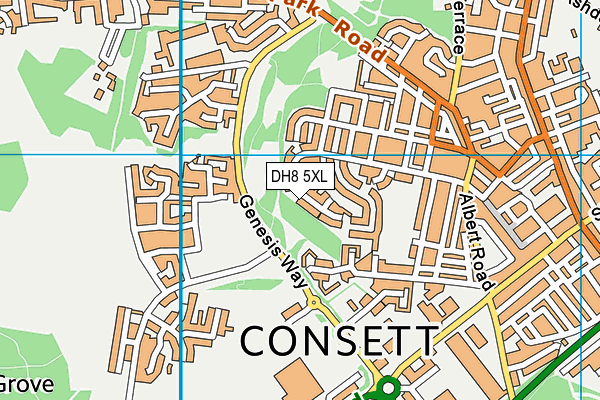 DH8 5XL map - OS VectorMap District (Ordnance Survey)