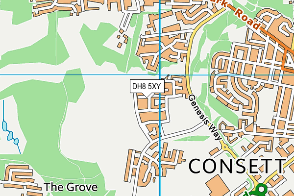DH8 5XY map - OS VectorMap District (Ordnance Survey)
