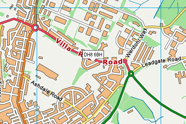 DH8 6BH map - OS VectorMap District (Ordnance Survey)